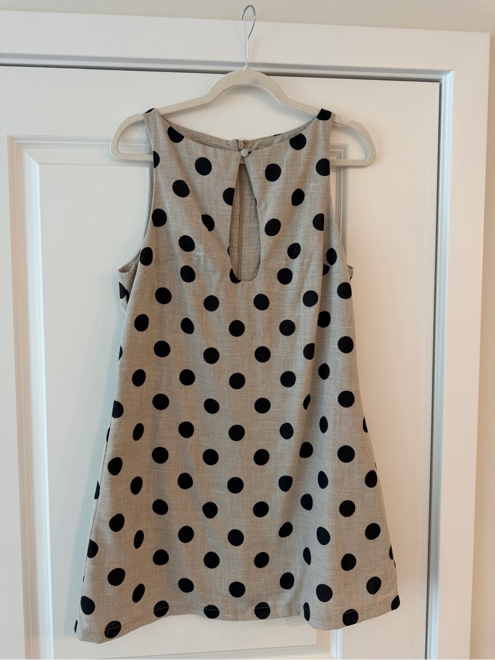 ASOS Beige and Black Polka Dot Sleeveless Mini Dress